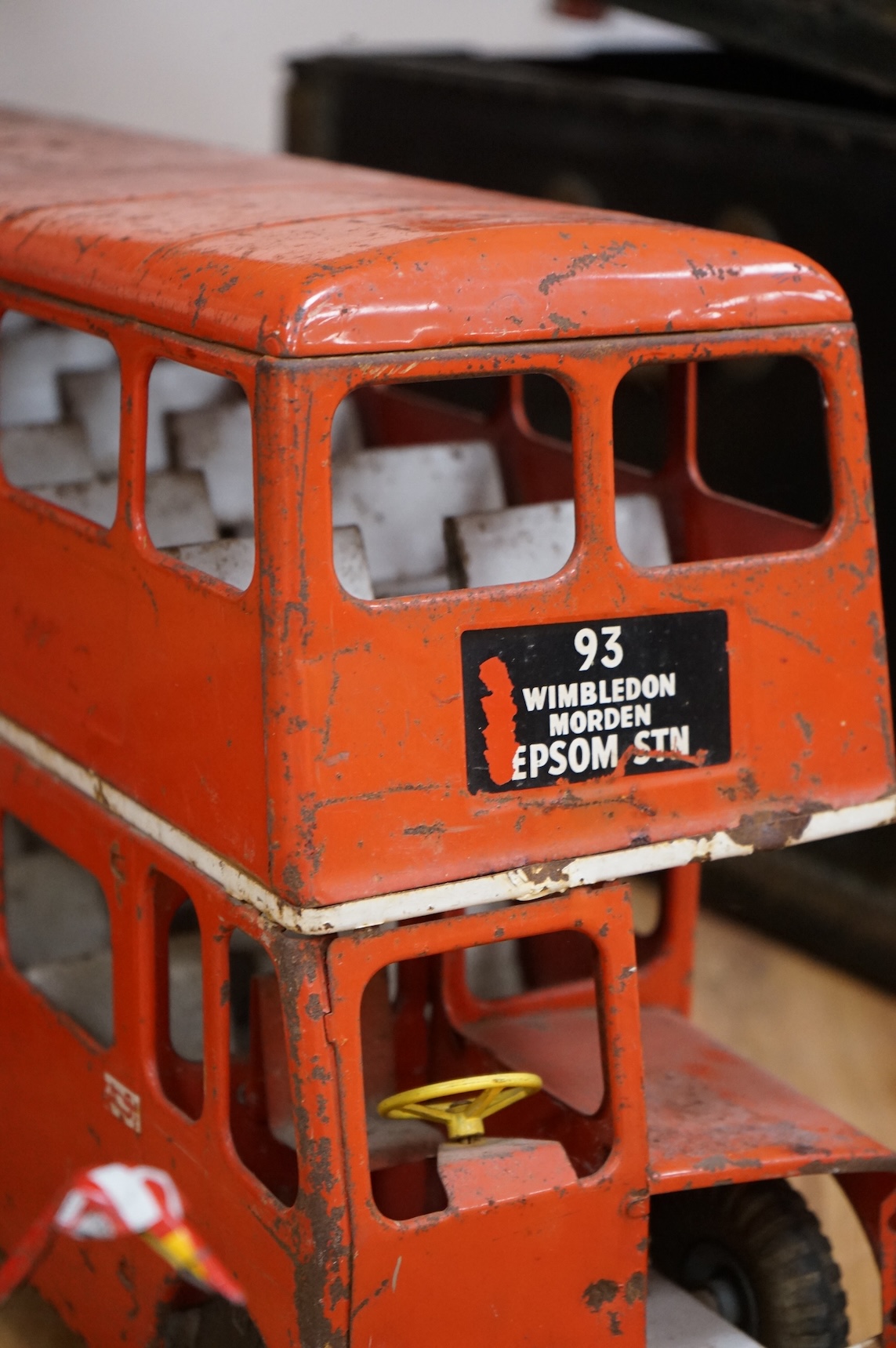 Toys - A Tri-Ang bus, Models of Yesteryear, wood car and two others